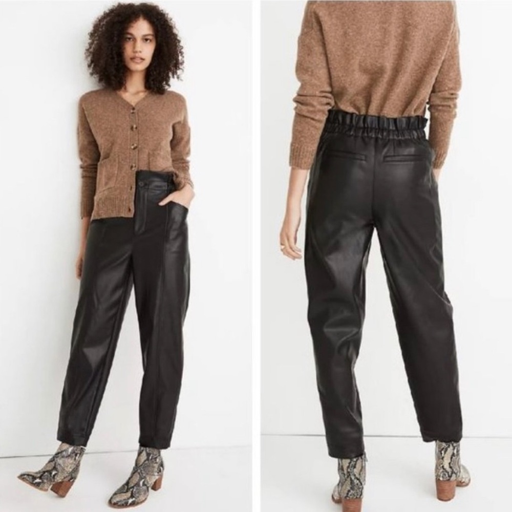 Madewell Vegan Leather Paperbag Pants Sz 10